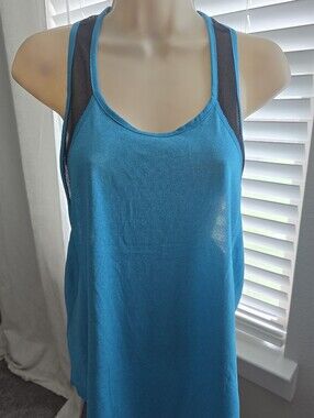 ✨️like New ✨️Nike Blue Teal Racerback Tank Top with Black Mesh